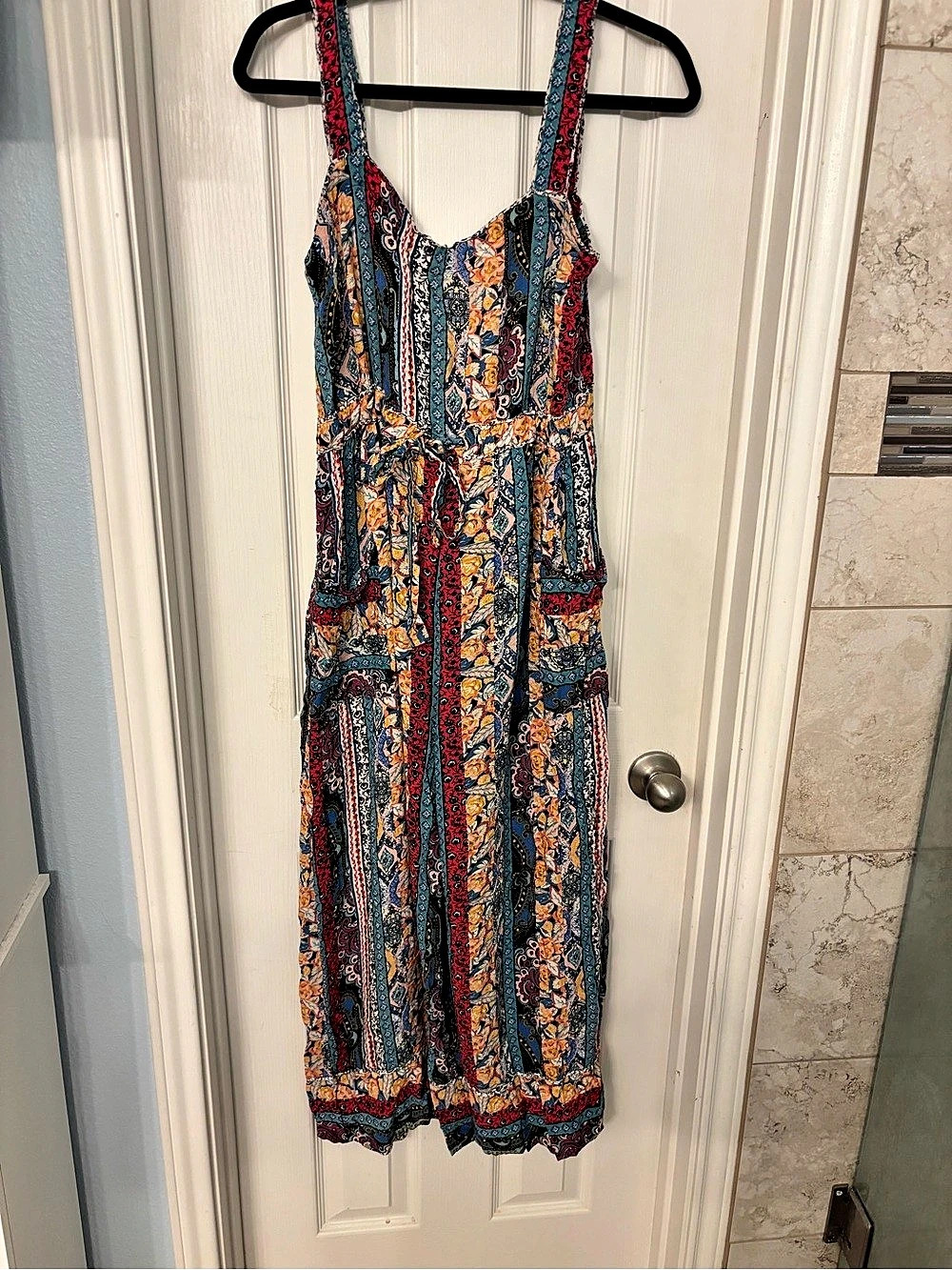 Anthropologie Calais Jumpsuit Boho Patchwork Wide-Leg - Size S